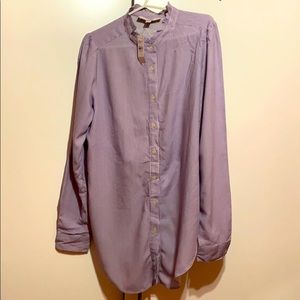 LOFT Ruffled collar button down shirt